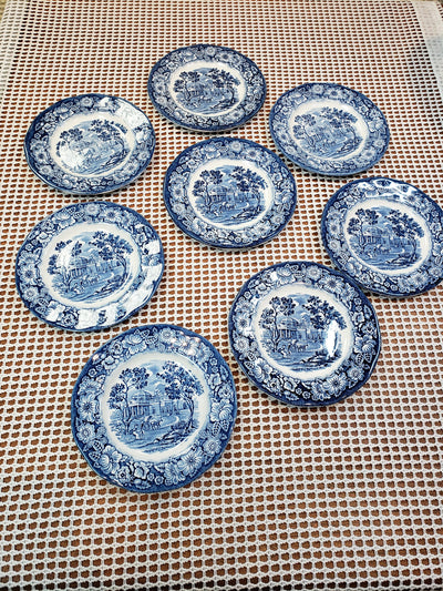 Liberty Blue Monticello set of 8 Bread-and-Butter Plates