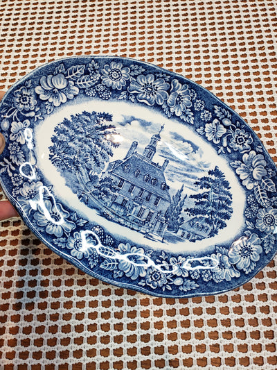 Liberty Blue Governor's House Williamsburg Gravy Boat Underplate