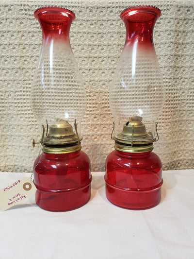 Vintage Red Kerosene Oil Lamps