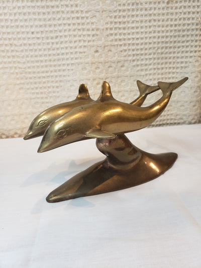 Brass Dolphin Pair