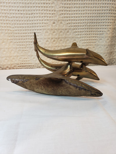 Brass Dolphin Pair
