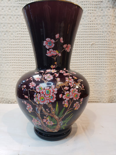 Italian Purple Floral Vase