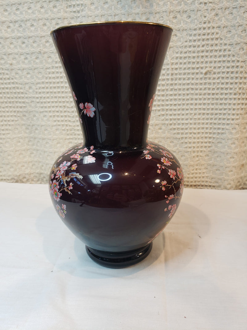 Italian Purple Floral Vase
