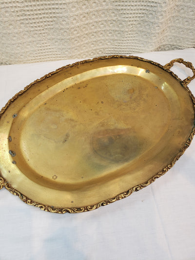 Large Solid Brass Serving Tray