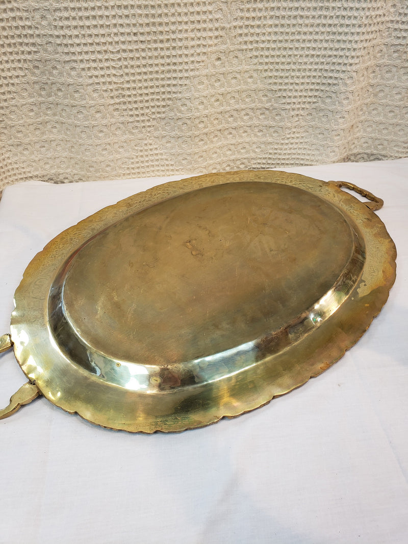 Large Solid Brass Serving Tray