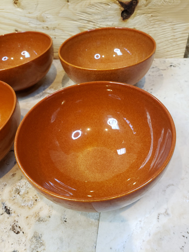 Denby Autumn Gold Orange Bowls Set of 4