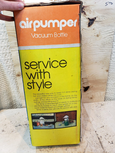 1970's Airpumper Vacuum Bottle Auto-A-Serve Hot & Cold Liquid Dispenser