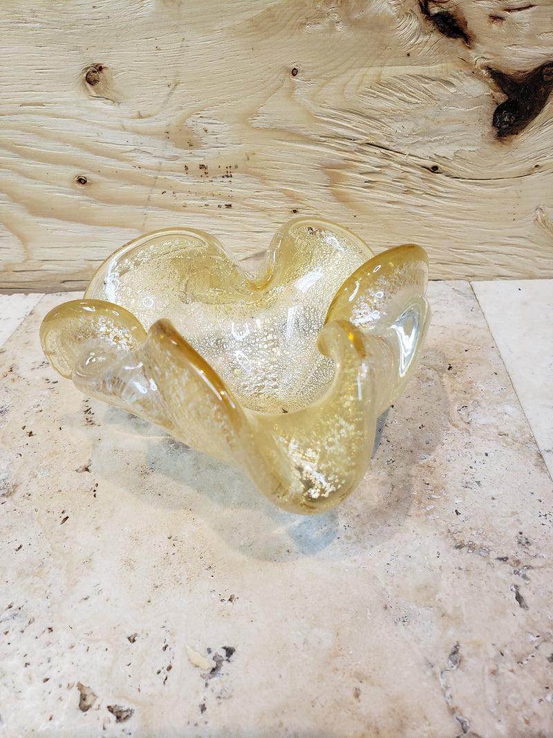 Murano Gold & Champagne Swung Bowl