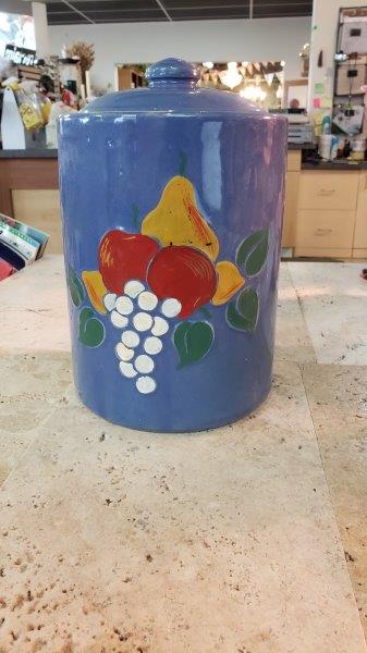 Mixed Fruit Pottery Style Canister