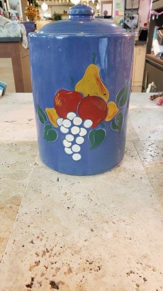 Mixed Fruit Pottery Style Canister