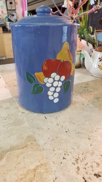 Mixed Fruit Pottery Style Canister