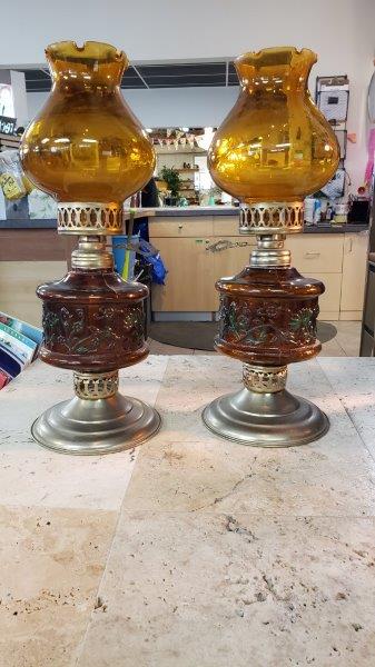 Vintage Oil Lamp Pair