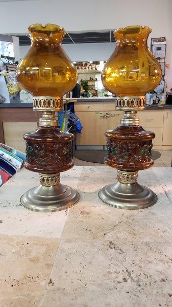 Vintage Oil Lamp Pair