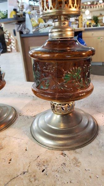 Vintage Oil Lamp Pair