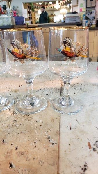 Set of 6 Aperitif Pheasant Glasses