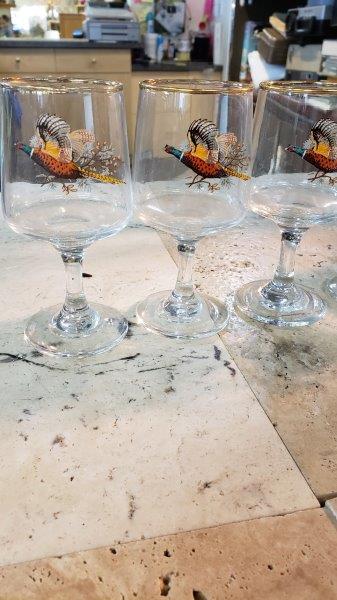 Set of 6 Aperitif Pheasant Glasses