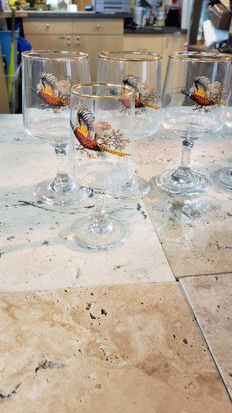 Set of 6 Aperitif Pheasant Glasses