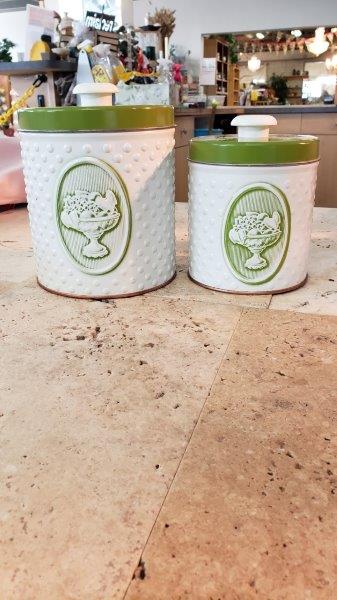 Vintage Weibro Div. JL Clark Metal Canister set of 2