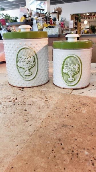 Vintage Weibro Div. JL Clark Metal Canister set of 2