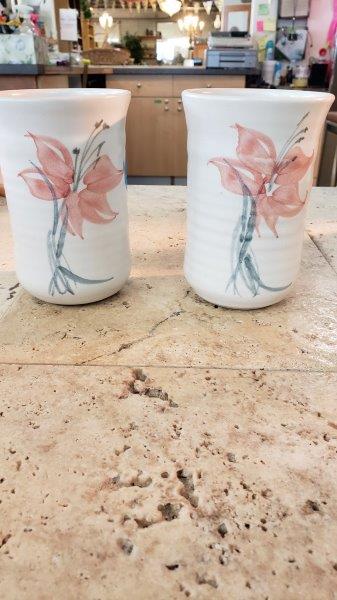 Pottery Cup with Lily