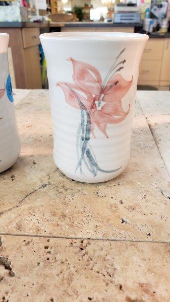 Pottery Cup with Lily