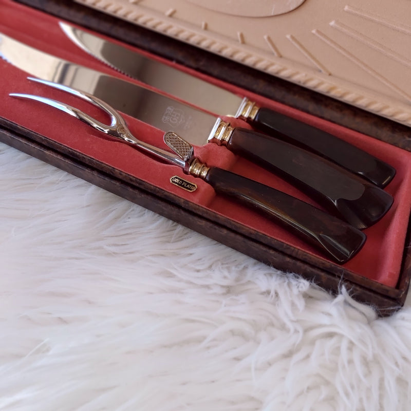 Mid Century Modern Glo-Hill Carving Set