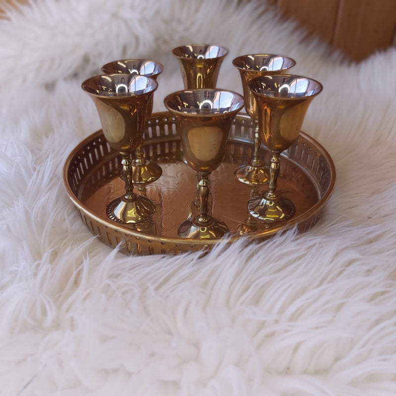 Brass Goblets and Plate