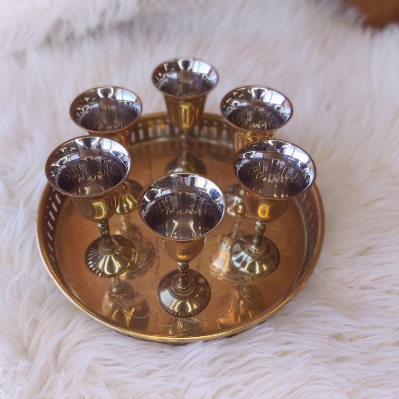 Brass Goblets and Plate