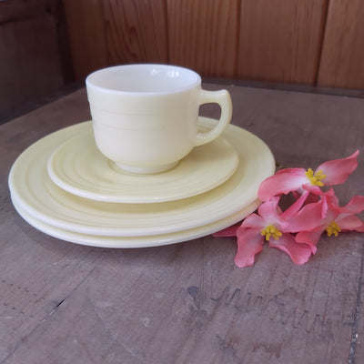 Vintage Little Hostess Child's Lemon Yellow Plates & Cups
