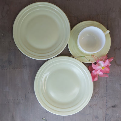 Vintage Little Hostess Child's Lemon Yellow Plates & Cups