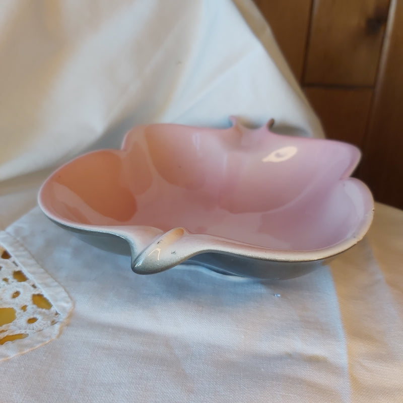 Pink and Grey Vintage Ceramic trinket Dish