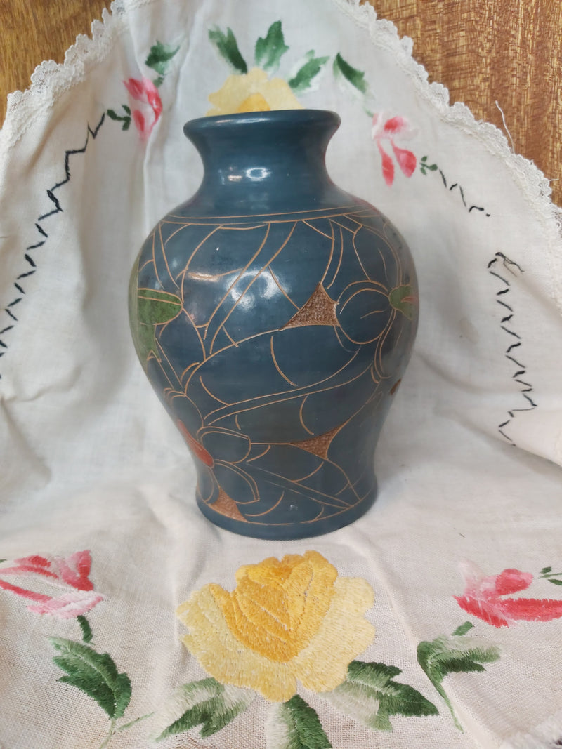 Blue Hummingbird Vase