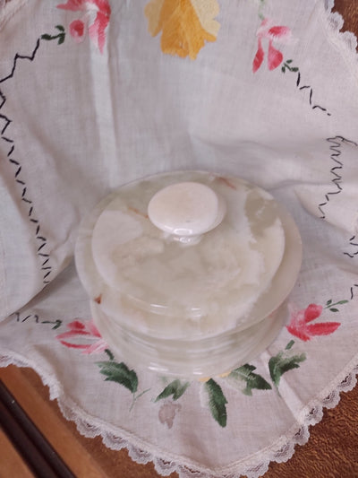 Green Onyx Marble Dish with Lid