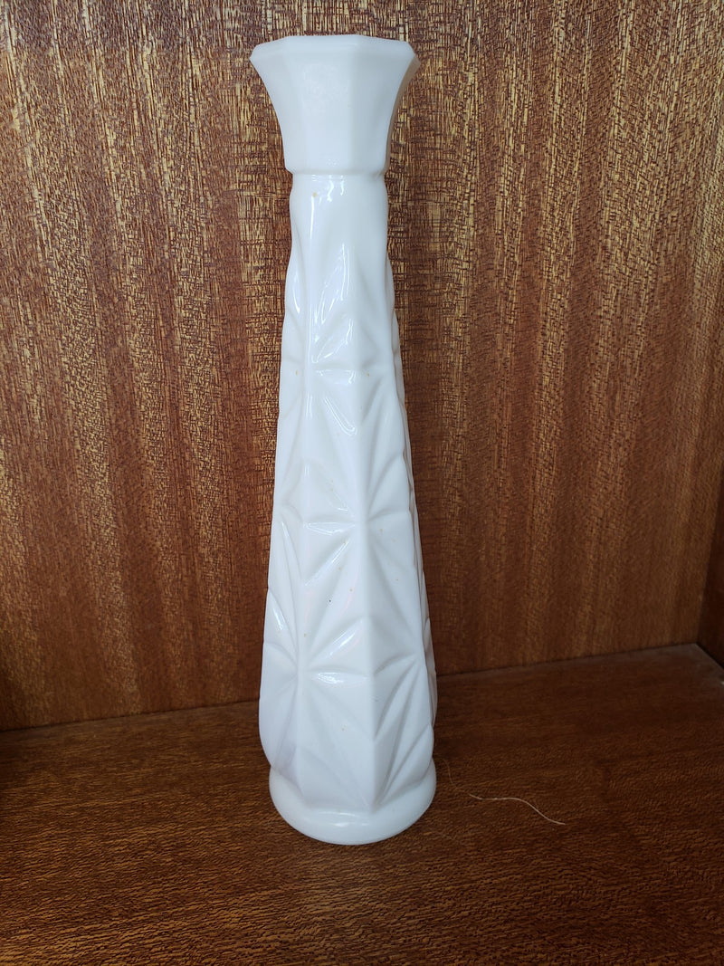Starburst Milk Glass Vase
